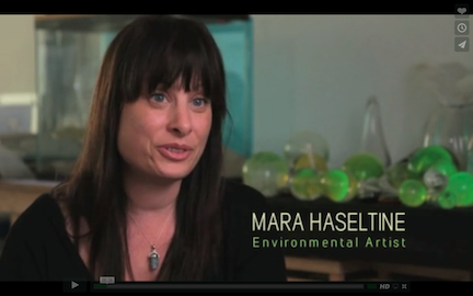 Artist Mara Haseltine in the film INVISIBLE OCEAN: Plankton & Plastic